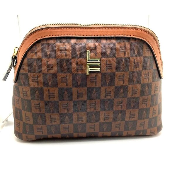 NWT London Fog Cognac Ellie Cosmetic Bag - Picture 1 of 8